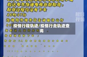 疫情行程轨迹/疫情行走轨迹查询
