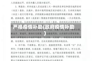 严格疫情补助(政府疫情补助)