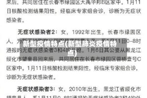 新型疫情特点(新型肺炎疫情特点)