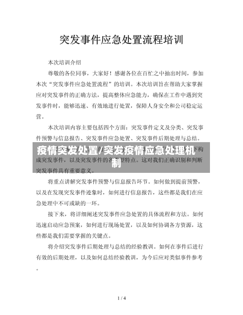 疫情突发处置/突发疫情应急处理机制-第1张图片